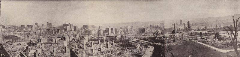 Panorama miasta szkieletów z Nob Hill (zdjęcie czarno-białe) autorstwa American Photographer