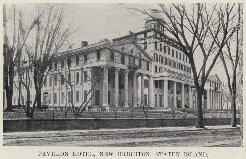 Pavilion Hotel, New Brighton, Staten Island (zdjęcie czarno-białe) autorstwa American Photographer