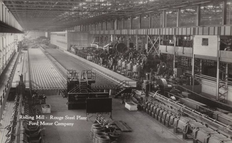 Walcownia, Zakład Stalowy Rouge; Ford Motor Company, Dearborn, Michigan autorstwa American Photographer