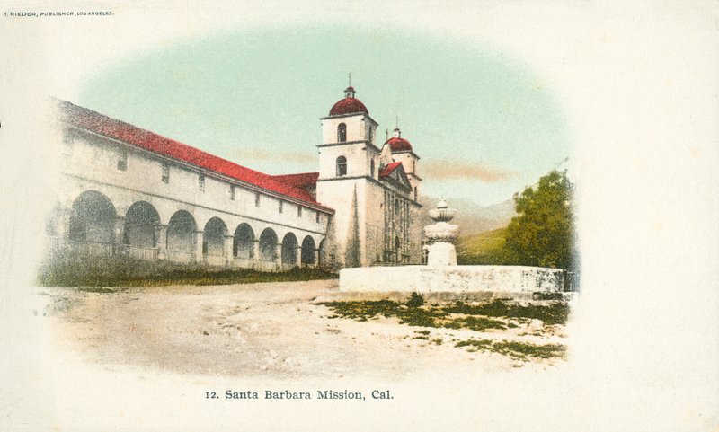 Misja Santa Barbara, Kalifornia (kolorowe zdjęcie) autorstwa American Photographer