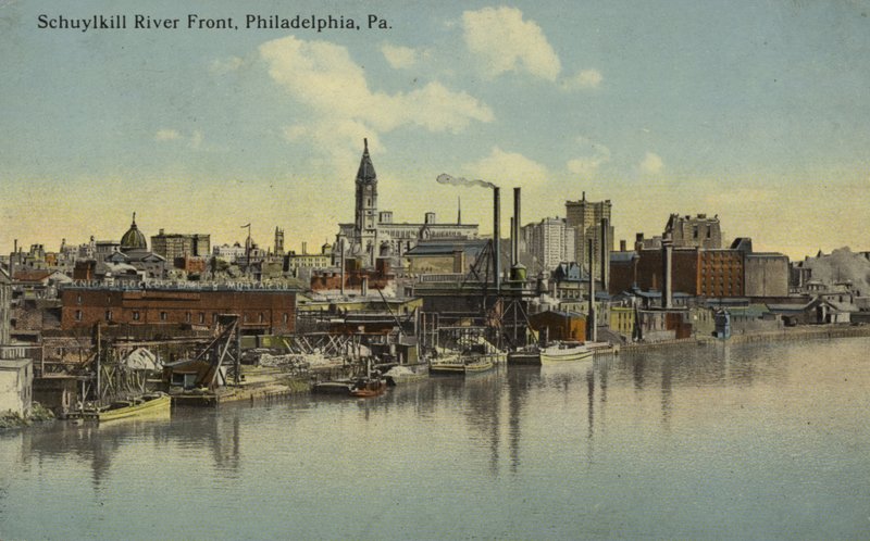 Schuylkill River Front, filadelfia, Pensylwania (kolorowe zdjęcie) autorstwa American Photographer