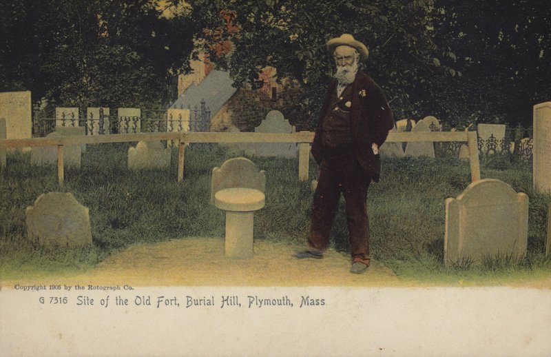 Miejsce starego fortu, Burial Hill, Plymouth, Massachusetts (zdjęcie kolorowe) autorstwa American Photographer