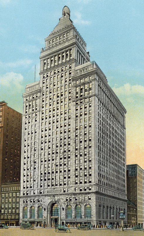 Straus Building, Michigan Boulevard przy Jackson Boulevard (kolorowe zdjęcie) autorstwa American Photographer