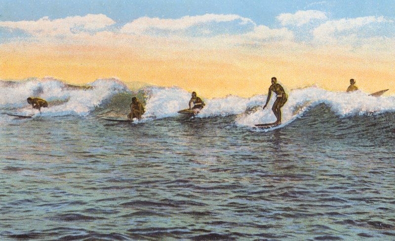 Surf Riders, Hawaje (zdjęcie kolorowe) autorstwa American Photographer
