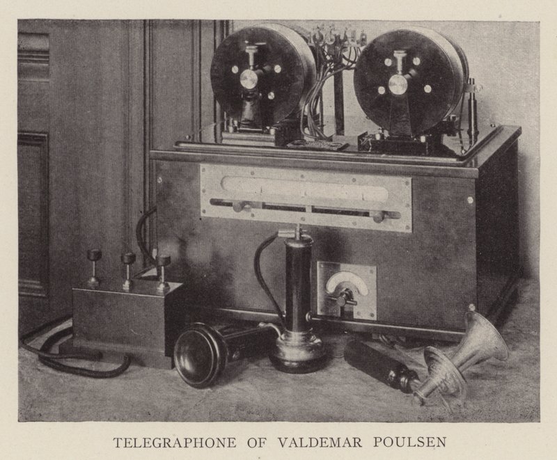 Telegraf Valdemara Poulsena (zdjęcie czarno-białe) autorstwa American Photographer