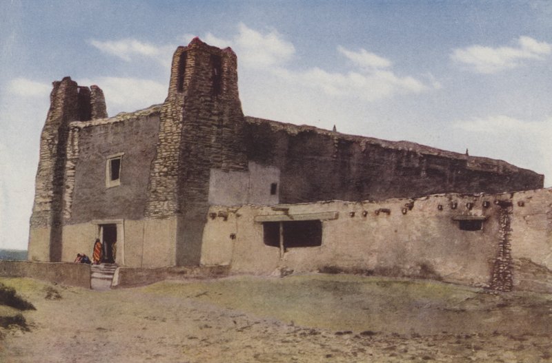 Stary kościół, Pueblo of Acoma, Nowy Meksyk (zdjęcie kolorowe) autorstwa American Photographer