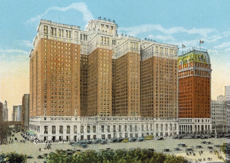 The Stevens Hotel, Michigan Boulevard (kolorowe zdjęcie) autorstwa American Photographer