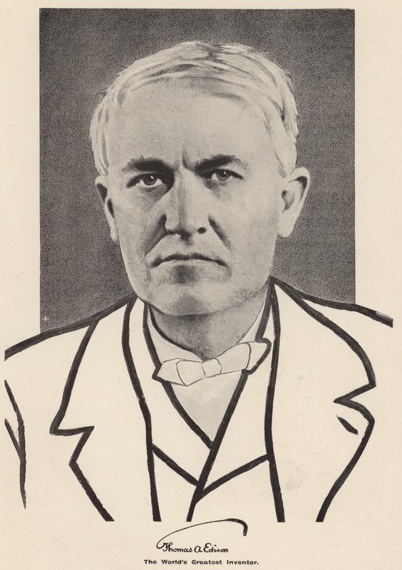 Thomas Edison (zdjęcie czarno-białe) autorstwa American Photographer