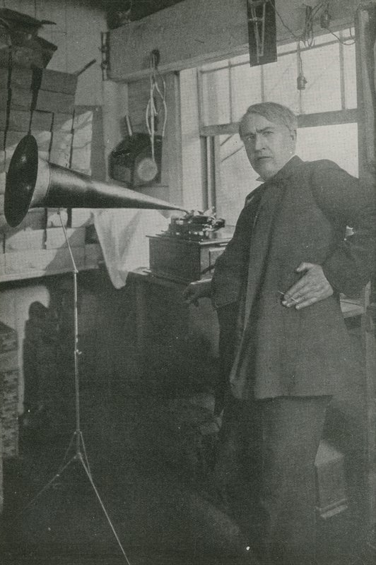 Thomas Edison w swoim warsztacie autorstwa American Photographer