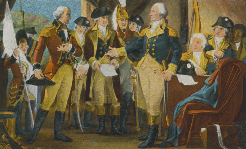 Waszyngton odrzucający uwertury Cornwallisa pod Yorktown w Wirginii (zdjęcie kolorowe) autorstwa American Photographer