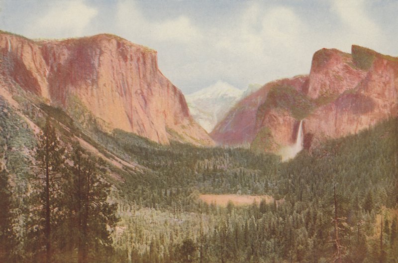 Dolina Yosemite, Kalifornia, widok ogólny z Artists Point (zdjęcie kolorowe) autorstwa American Photographer