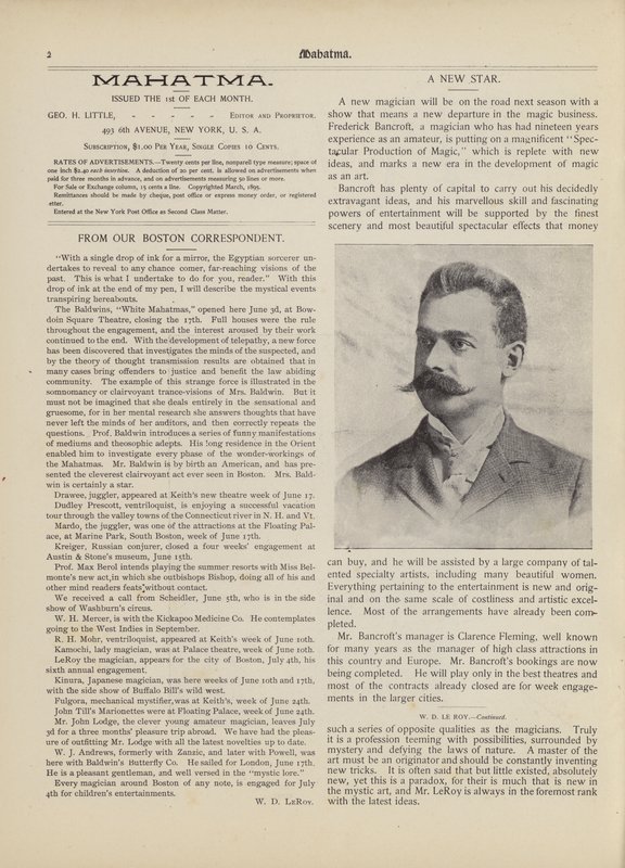 Nowa gwiazda, Frederick Bancroft autorstwa American School