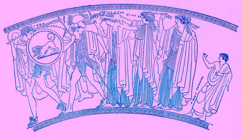 Porwanie Heleny, ilustracja z Historii Grecji autorstwa Victora Duruy, opublikowana w 1890 r. (obraz ulepszony cyfrowo) autorstwa American School