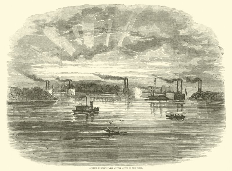 Flota admirała Porterów u ujścia Yazoo, grudzień 1862 r. autorstwa American School