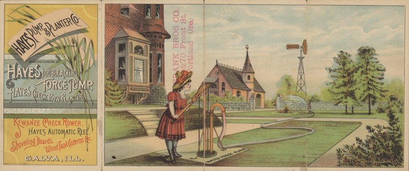 Reklama firmy Hayes Pump and Planter Company (lito kolorowe) autorstwa American School
