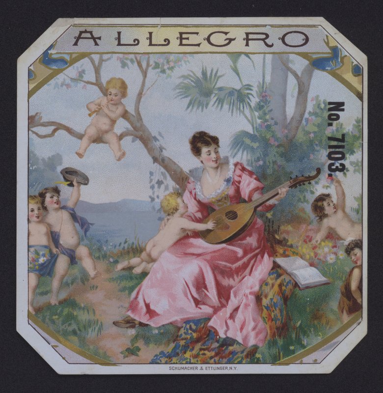 Allegro, etykieta cygara (chromolitho) autorstwa American School