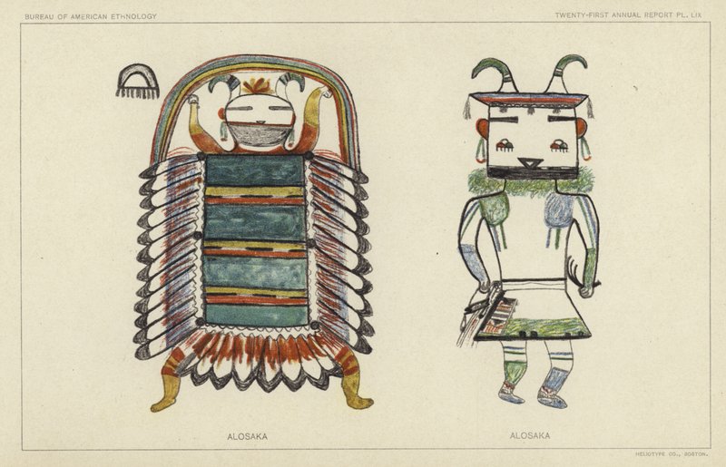 Alosaka (litografia kolorowa) autorstwa American School