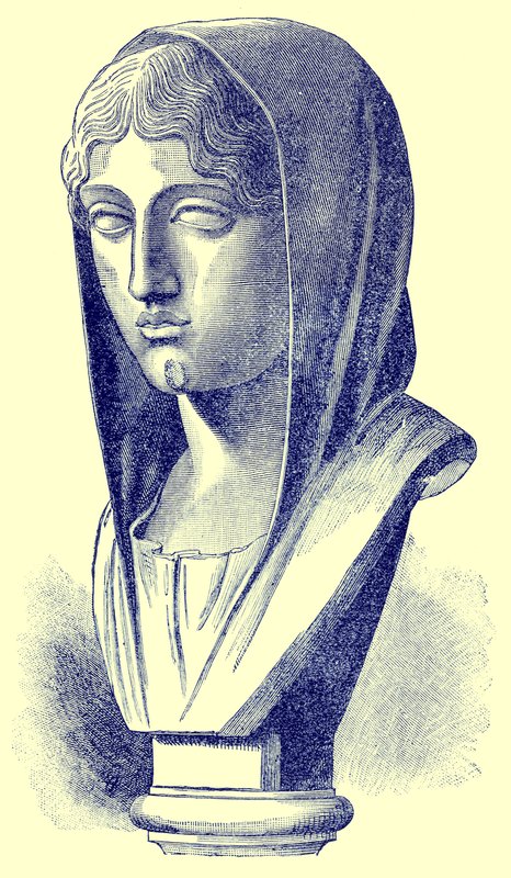 Aspazja, ilustracja z Historii Grecji autorstwa Victora Duruy, opublikowana w 1890 r. (obraz ulepszony cyfrowo) autorstwa American School