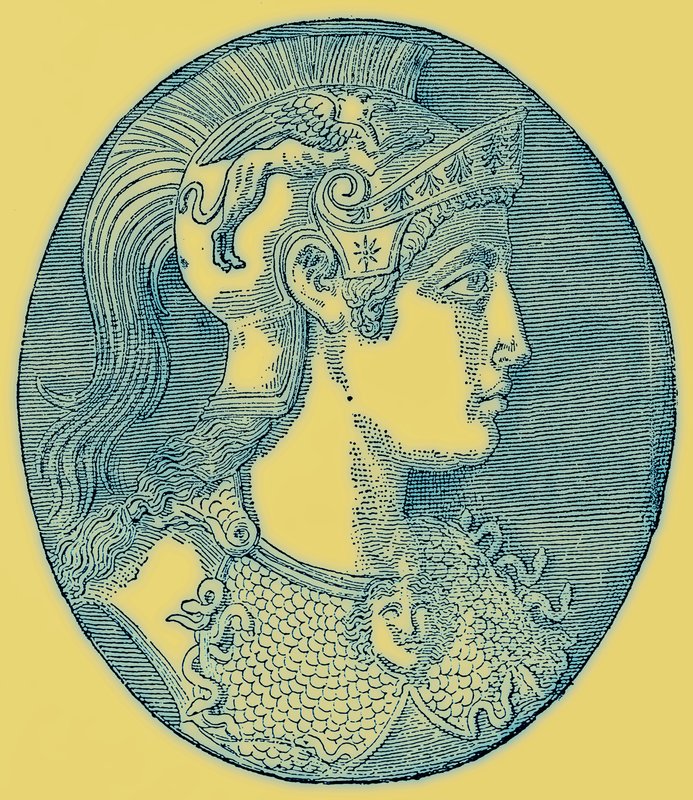 Atena, ilustracja z Historii Grecji autorstwa Victora Duruy, opublikowana w 1890 r. (obraz ulepszony cyfrowo) autorstwa American School