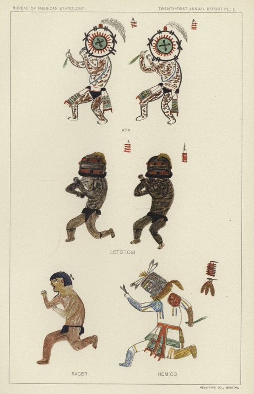 Aya, Letotobi, Racer, Hemico (kolorowa litografia) autorstwa American School