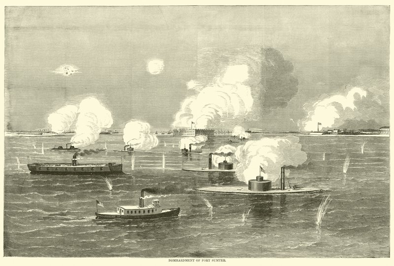 Bombardowanie Fort Sumter, kwiecień 1863 autorstwa American School