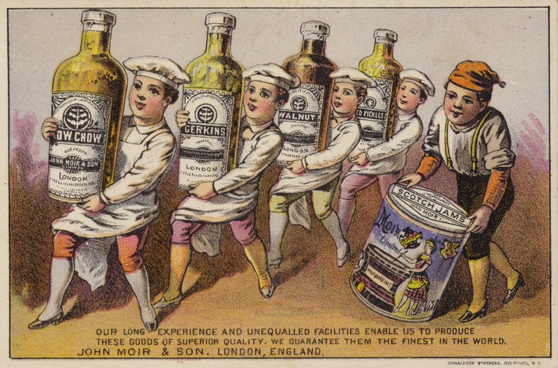 Chłopcy niosący produkty John Moir and Son, Londyn autorstwa American School