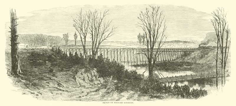 Most na Kolei Wojskowej, marzec 1865 autorstwa American School