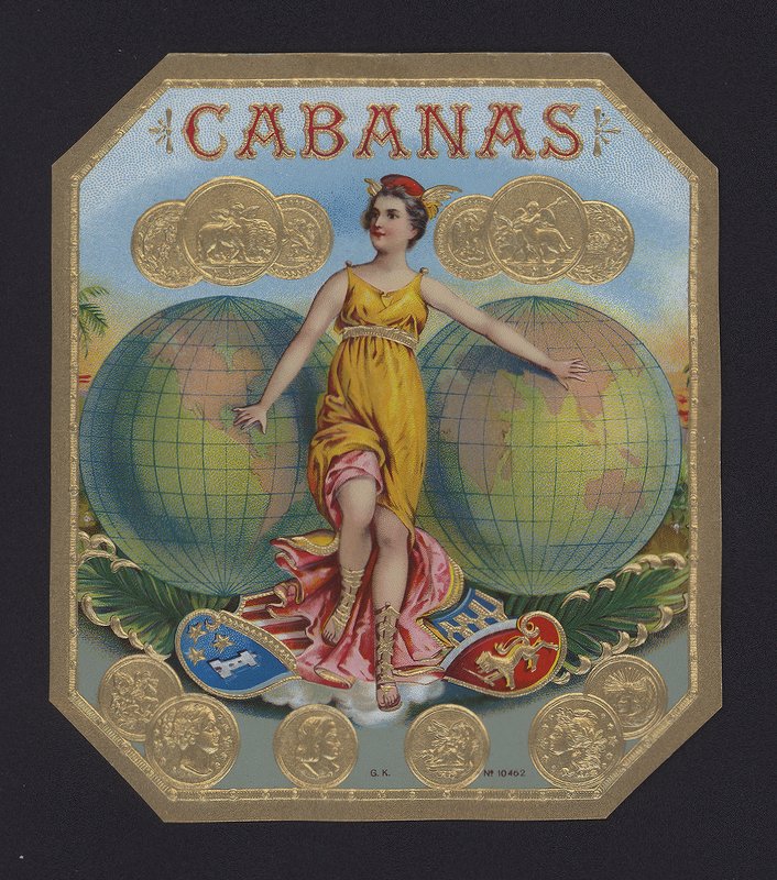 Cabanas, etykieta na cygaro (chromolitho) autorstwa American School