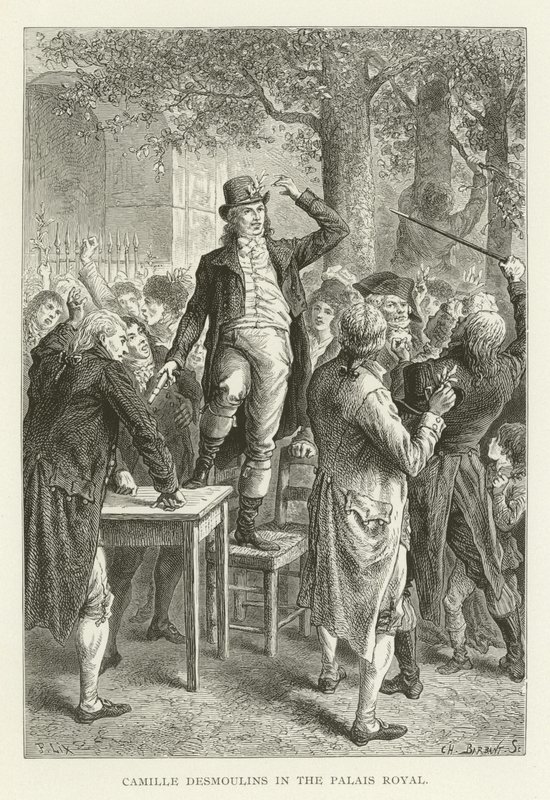 Camille Desmoulins w Palais Royal autorstwa American School