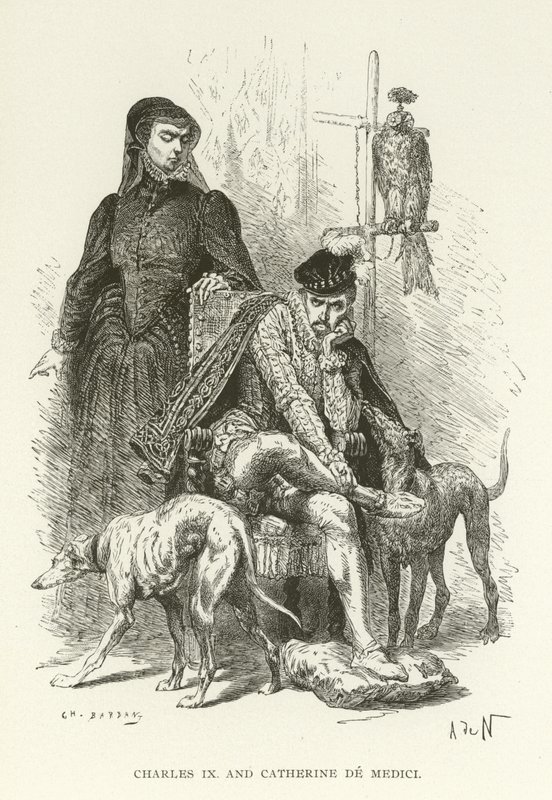 Karol IX i Katarzyna de Medici autorstwa American School