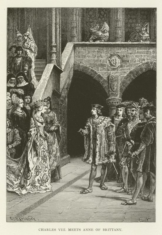 Karol VIII spotyka Annę Bretanii autorstwa American School