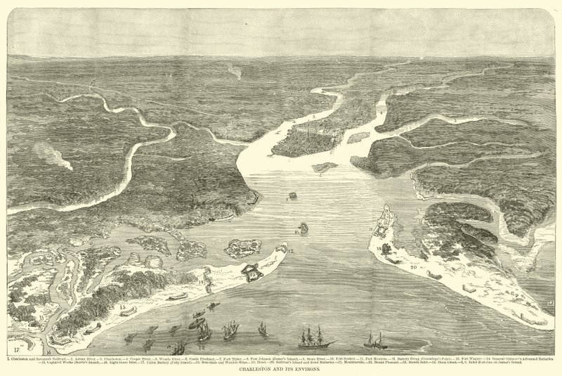Charleston i okolice, lipiec 1863 r. autorstwa American School