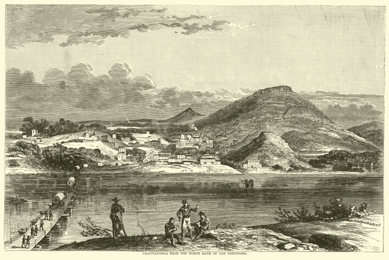 Chattanooga z północnego brzegu Tennessee, wrzesień 1863 autorstwa American School