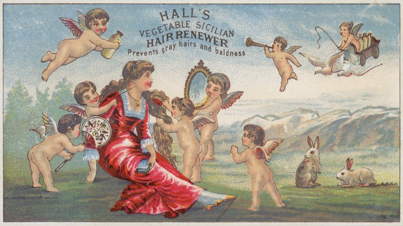 Cherubs szczotkuje włosy Ladys autorstwa American School