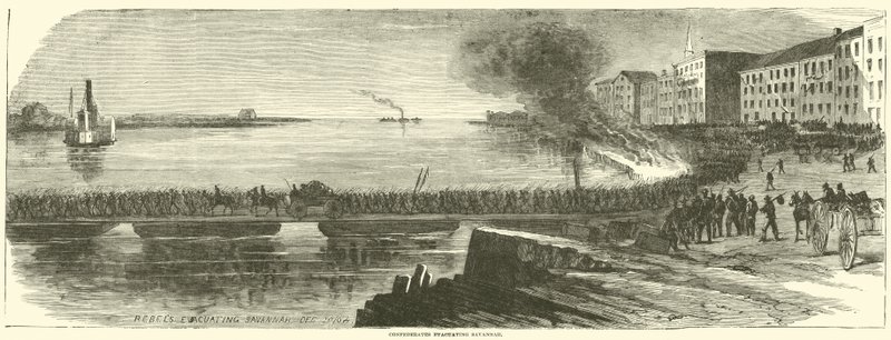 Konfederaci ewakuują się z Savannah, grudzień 1864 r. autorstwa American School
