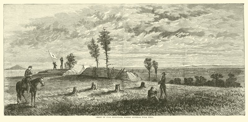 Grzbiet Sosnowej Góry, gdzie padł generał Polk, czerwiec 1864 r. autorstwa American School