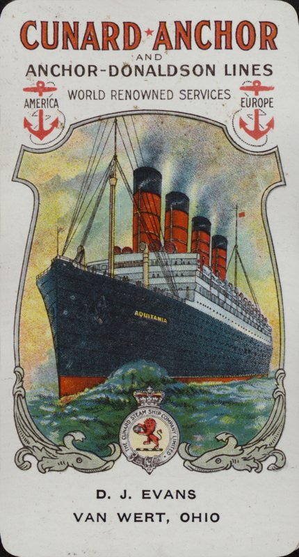 Statek Cunard - Akwitania autorstwa American School