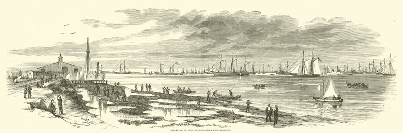 Wyjazd ekspedycji Dupontów z Beaufort, styczeń 1863 r. autorstwa American School
