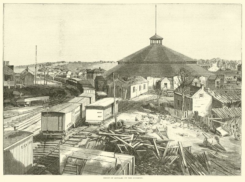 Zajezdnia na kolei, październik 1863 autorstwa American School