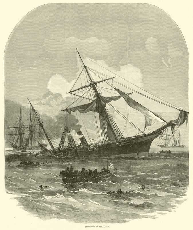 Zniszczenie Alabamy, czerwiec 1864 autorstwa American School