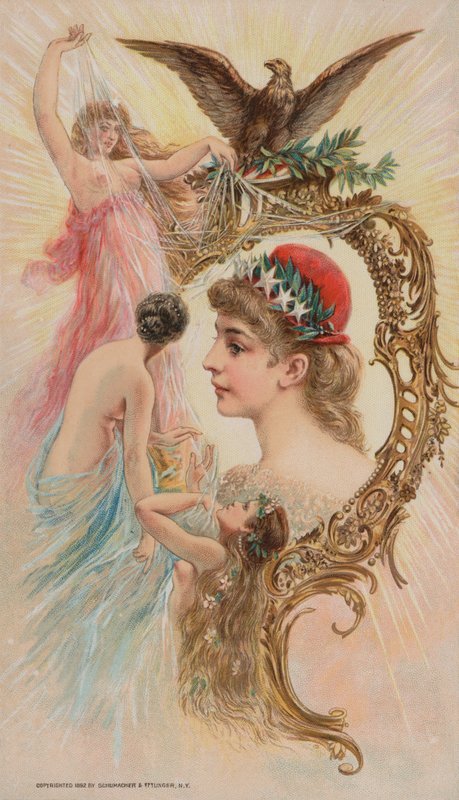 Orzeł i nimfy, 1892 autorstwa American School