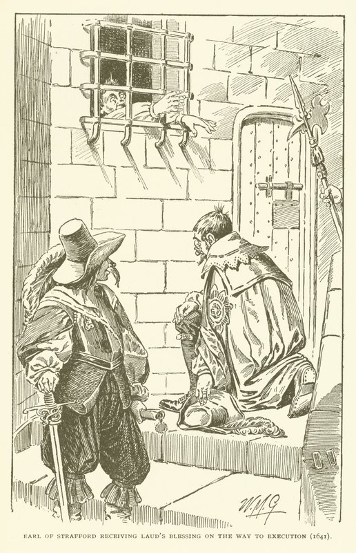 Hrabia Strafford otrzymujący błogosławieństwo Lauda w drodze na egzekucję (1641) (rycina) autorstwa American School