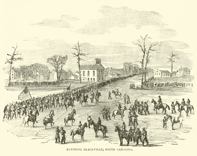 Wjazd do Blackville, Karolina Południowa, styczeń 1865 autorstwa American School