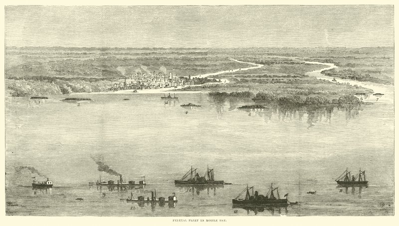 Flota federalna w Mobile Bay, sierpień 1864 r autorstwa American School
