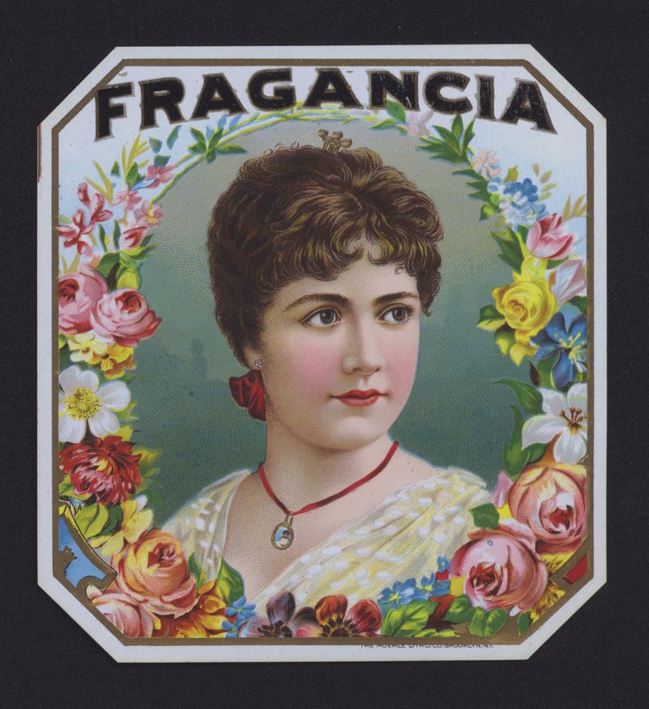 Fragancia, etykieta na cygaro (chromolitho) autorstwa American School