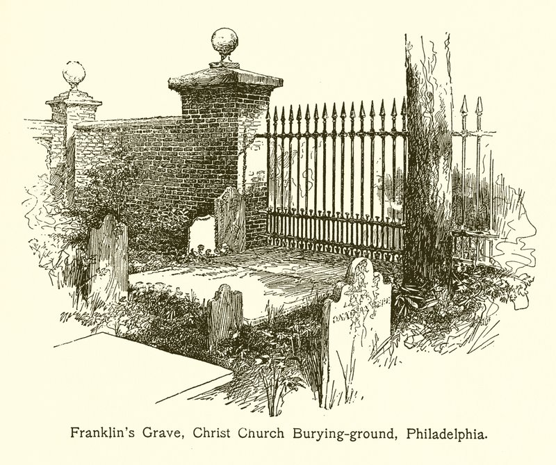 Grób Franklinsa, cmentarzysko kościoła Christ Church, Filadelfia autorstwa American School
