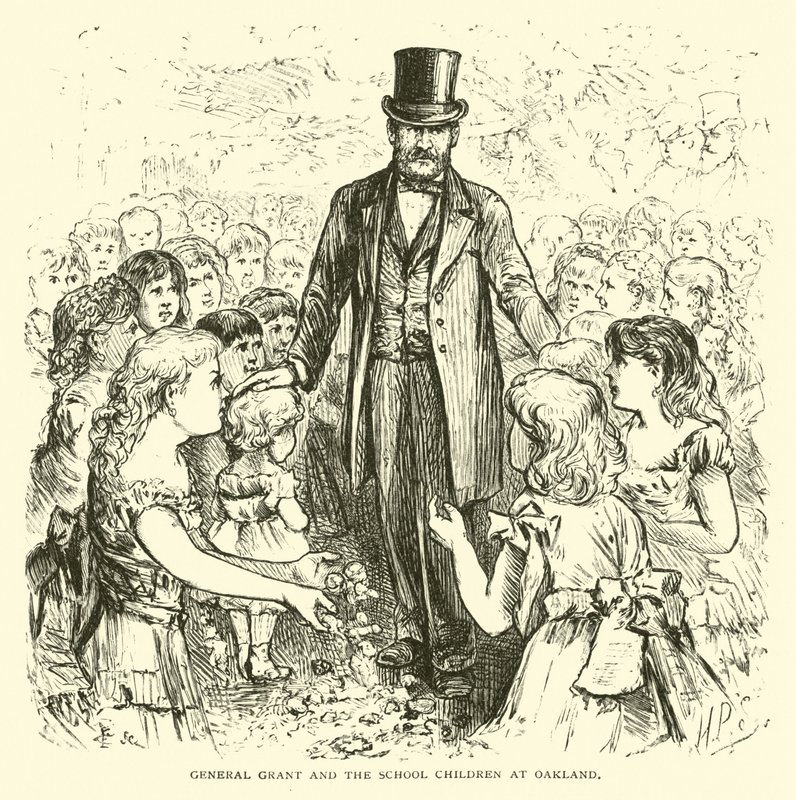 General Grant i dzieci w wieku szkolnym w Oakland autorstwa American School