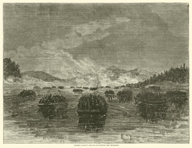 Brygada generała Hazensa schodząca z Tennessee, październik 1863 r. autorstwa American School