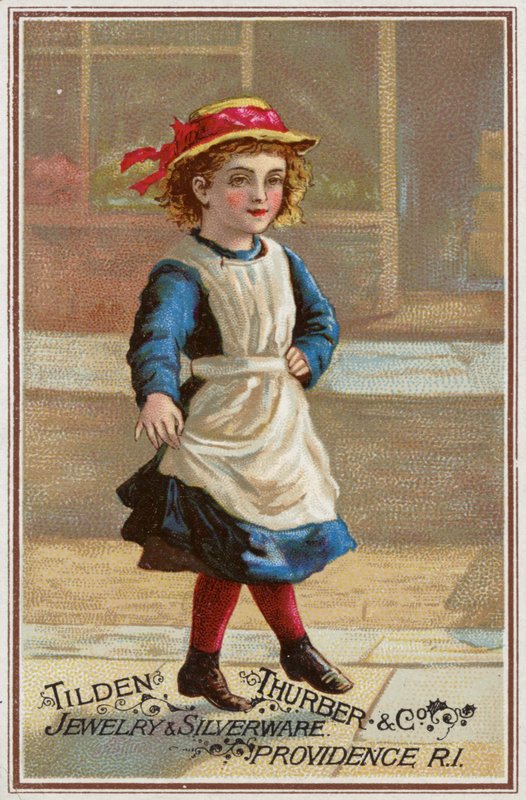 Dziewczyna skacząca żartobliwie (chromolitho) autorstwa American School