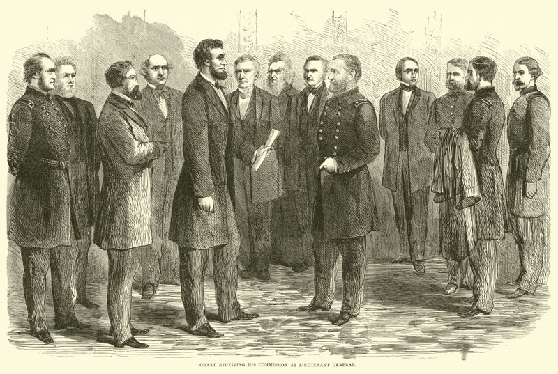 Grant otrzymujący stanowisko generała porucznika, maj 1864 r. autorstwa American School